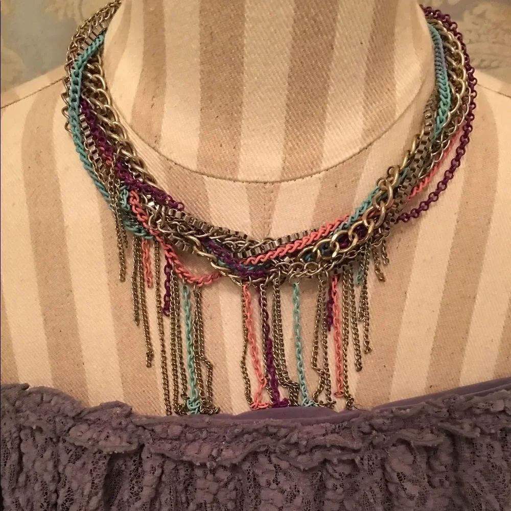 Chain Wrap Necklace w Fun Colors